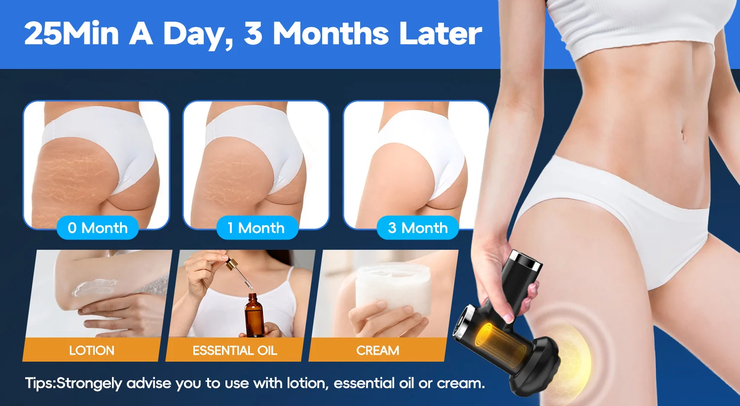 Electric Body Sculpting Machine Cellulite Massager&5 Heads,Full Body Rotaion Massage for Back/Abdomen/Butt/Leg/Arms Deep Relax