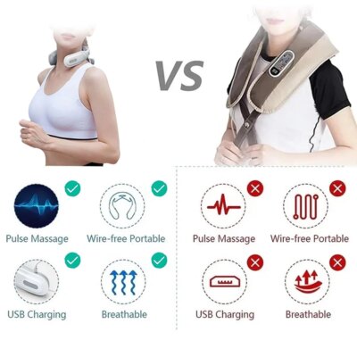 Neck Protector Charging Cervical Massage Instrument Electric Therapy Therapy Instrument Pulse Heating Voice Cervical Massager - Image 4