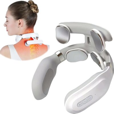 Neck Protector Charging Cervical Massage Instrument Electric Therapy Therapy Instrument Pulse Heating Voice Cervical Massager - Image 3