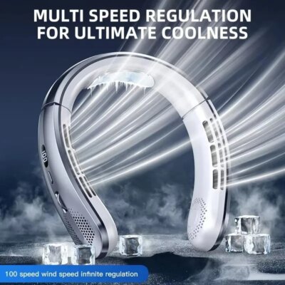 New Neck Air Conditioner Portable Neck Fan Rechargeable Semiconductor Cooling Bladeless Fan Outdoor Personal Fan Wearable Cooler - Image 2