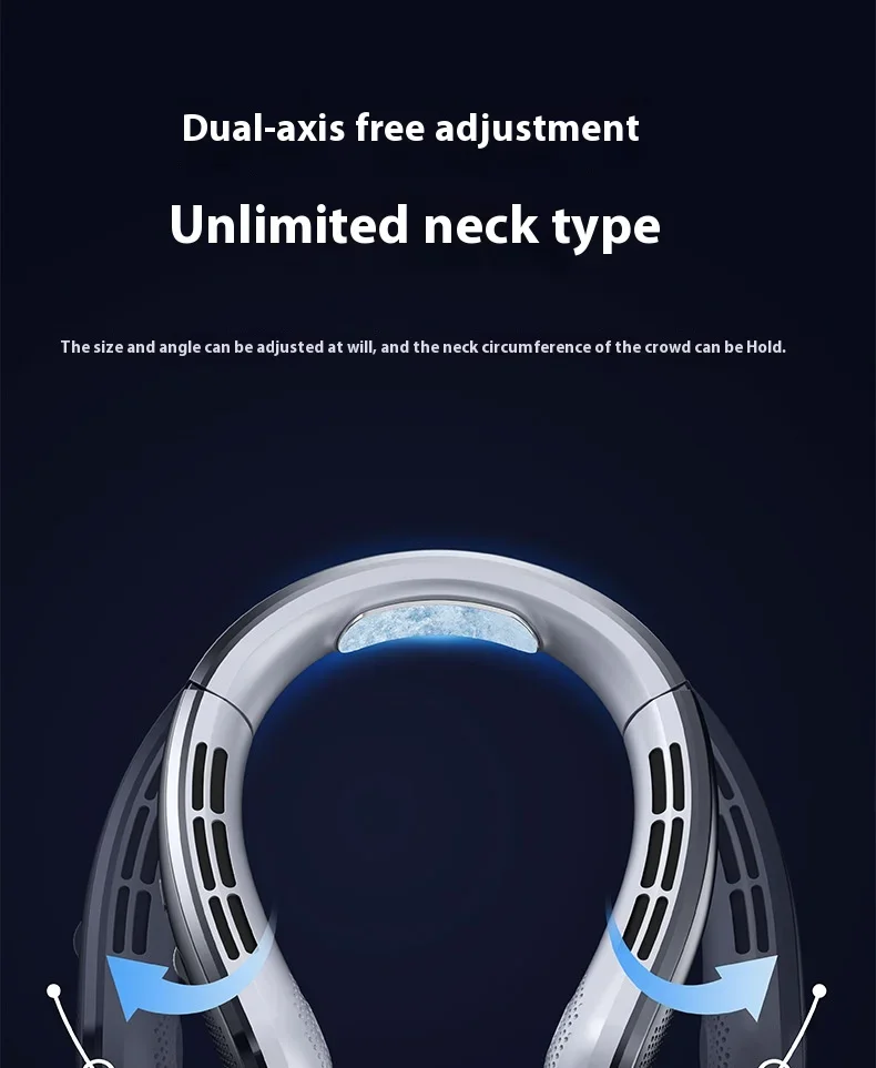 New Neck Air Conditioner Portable Neck Fan Rechargeable Semiconductor Cooling Bladeless Fan Outdoor Personal Fan Wearable Cooler