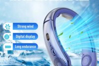 New Neck Air Conditioner Portable Neck Fan Rechargeable Semiconductor Cooling Bladeless Fan Outdoor Personal Fan Wearable Cooler