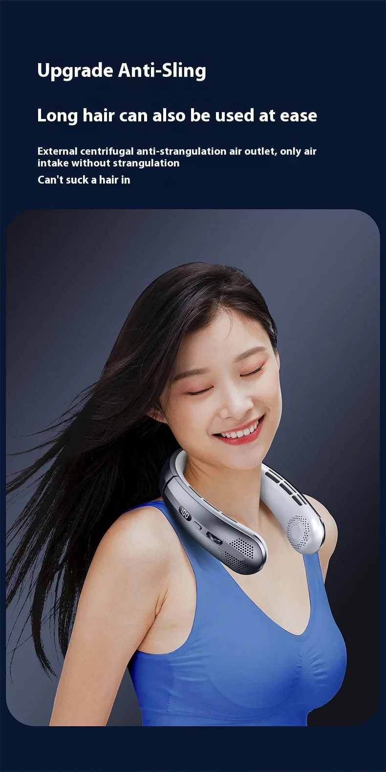 New Neck Air Conditioner Portable Neck Fan Rechargeable Semiconductor Cooling Bladeless Fan Outdoor Personal Fan Wearable Cooler