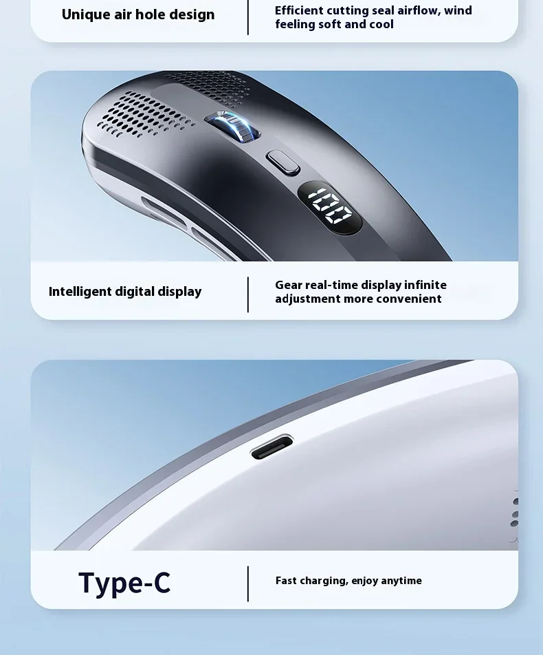New Neck Air Conditioner Portable Neck Fan Rechargeable Semiconductor Cooling Bladeless Fan Outdoor Personal Fan Wearable Cooler