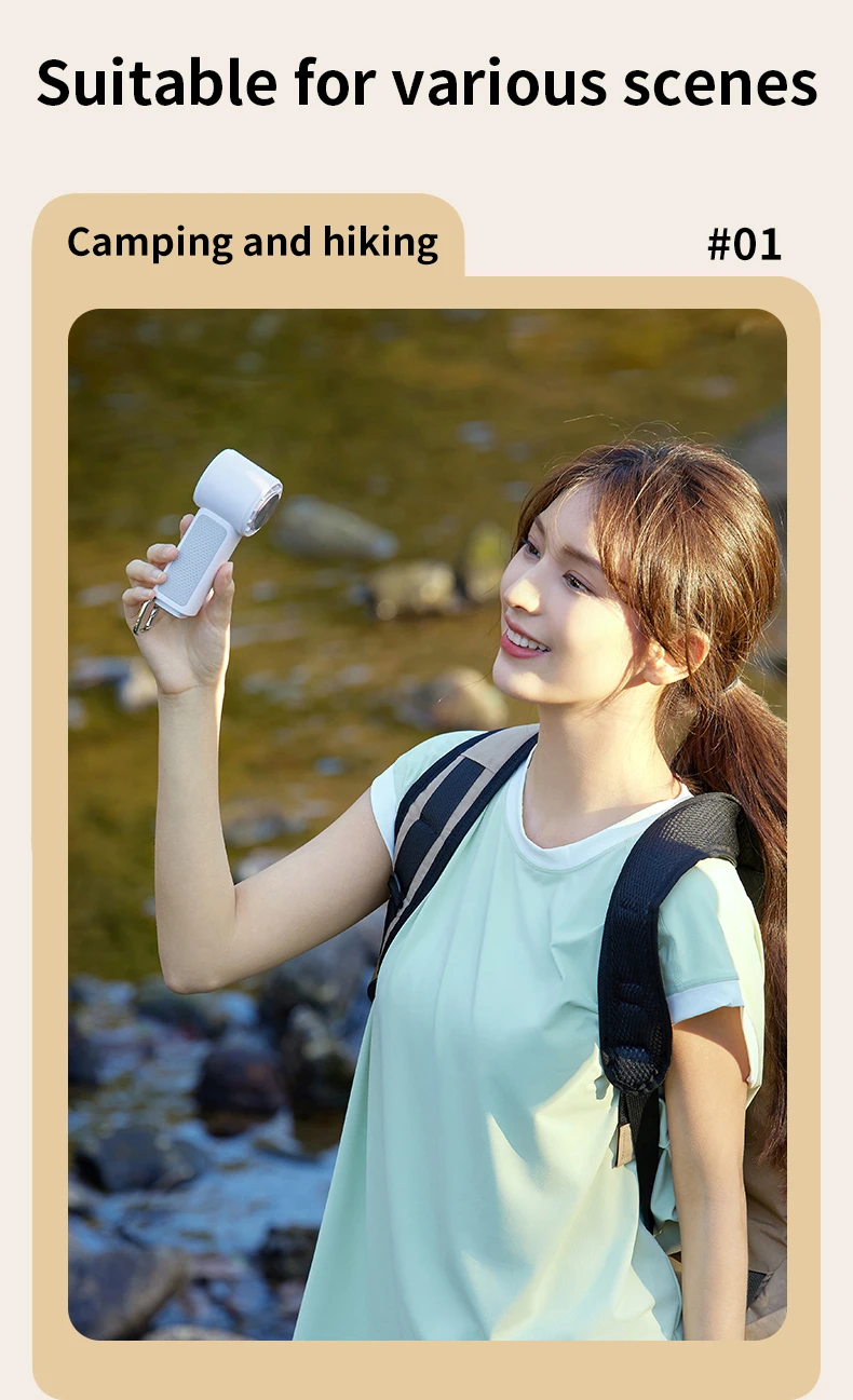 Mini Air Conditioner Portable  Air Cooler USB Rechargeable 2000mAh Hand Fan for Outdoor Camping Mini Air Conditioning