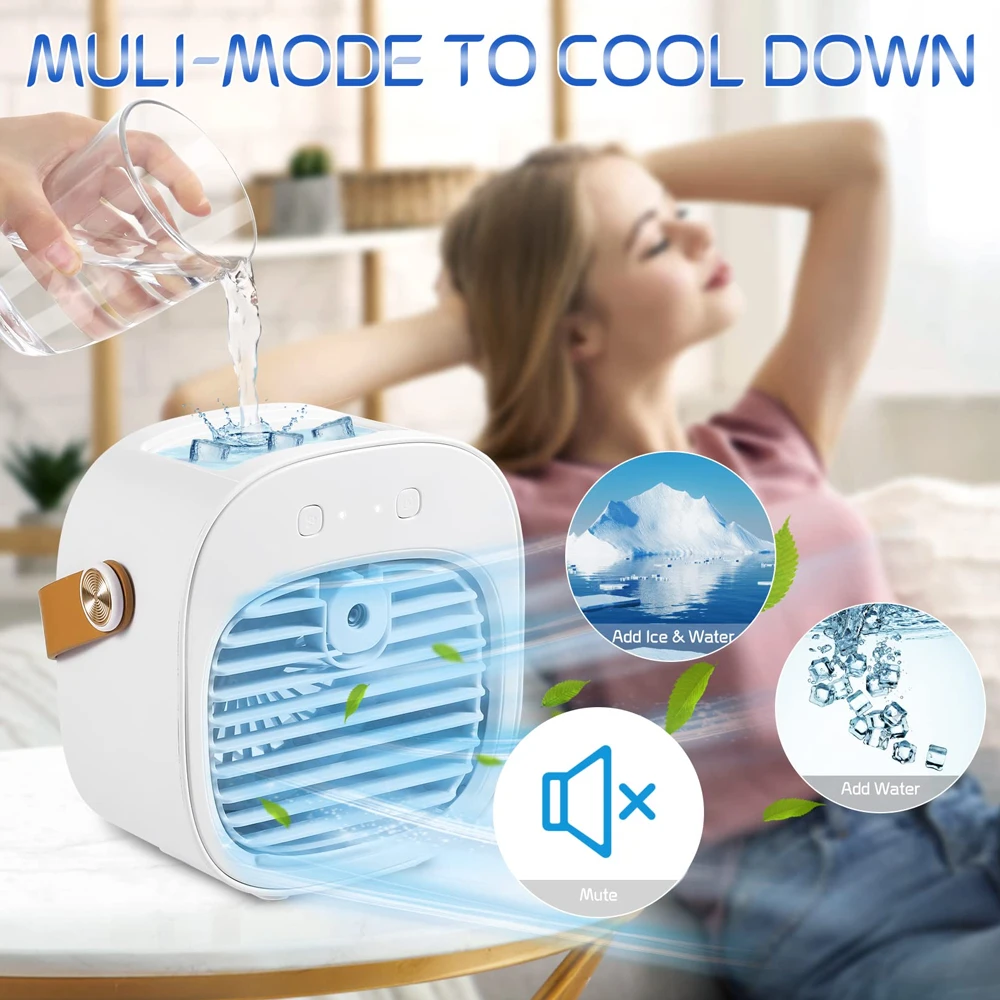 Portable Air Conditioner Rechargeable Mini Air Conditioners Personal Air Conditioning Cordless Air Cooler Fan For Room Camping Portable Air Conditioner Rechargeable Mini Air Conditioners Personal Air Conditioning Cordless Air Cooler Fan For Room Camping