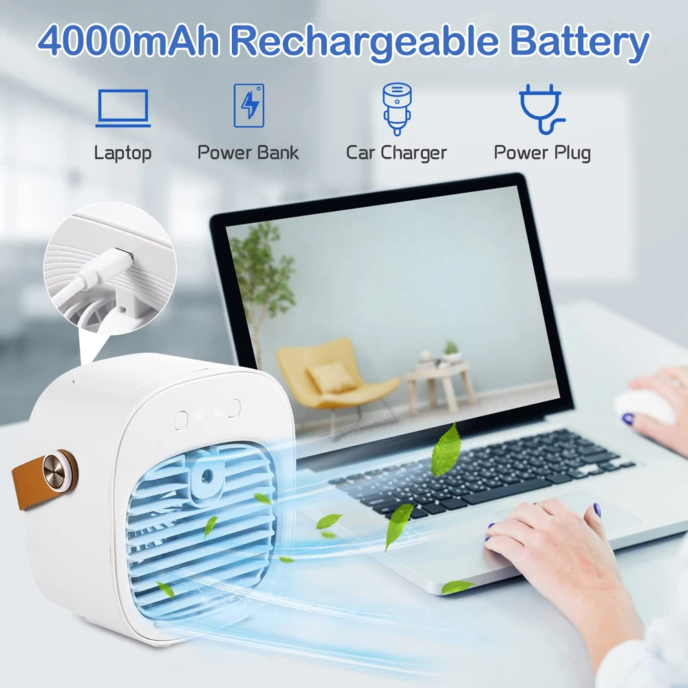 Portable Air Conditioner Rechargeable Mini Air Conditioners Personal Air Conditioning Cordless Air Cooler Fan For Room Camping Portable Air Conditioner Rechargeable Mini Air Conditioners Personal Air Conditioning Cordless Air Cooler Fan For Room Camping