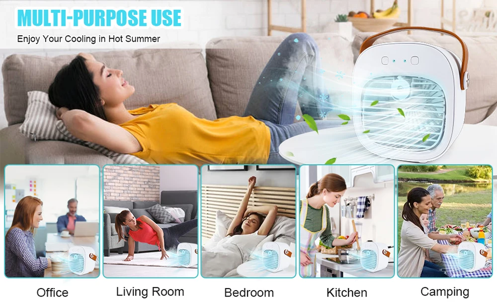 Portable Air Conditioner Rechargeable Mini Air Conditioners Personal Air Conditioning Cordless Air Cooler Fan For Room Camping Portable Air Conditioner Rechargeable Mini Air Conditioners Personal Air Conditioning Cordless Air Cooler Fan For Room Camping