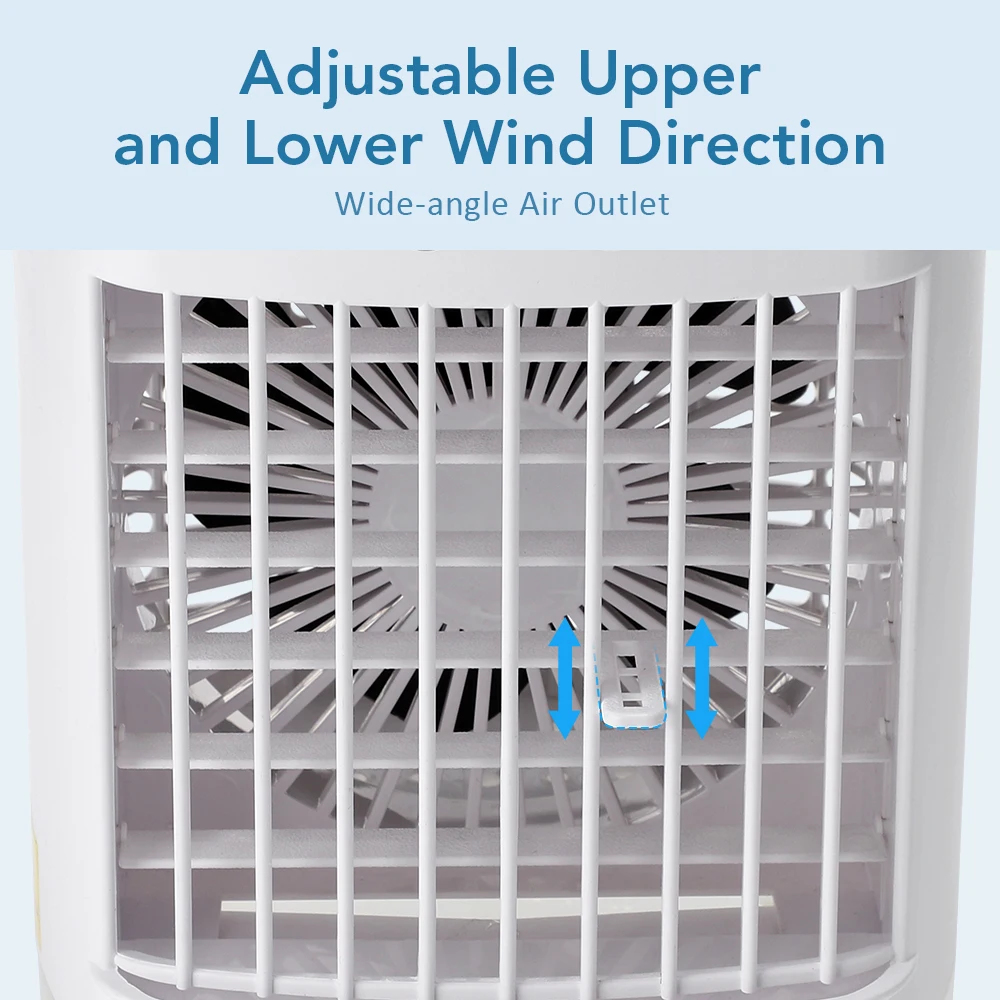 Air Conditioner Portable Fan Desktop Dual Spray Ultrasonic Atomization 3/4-Speed Mute Air Cooler Night Light Electric Home Fan