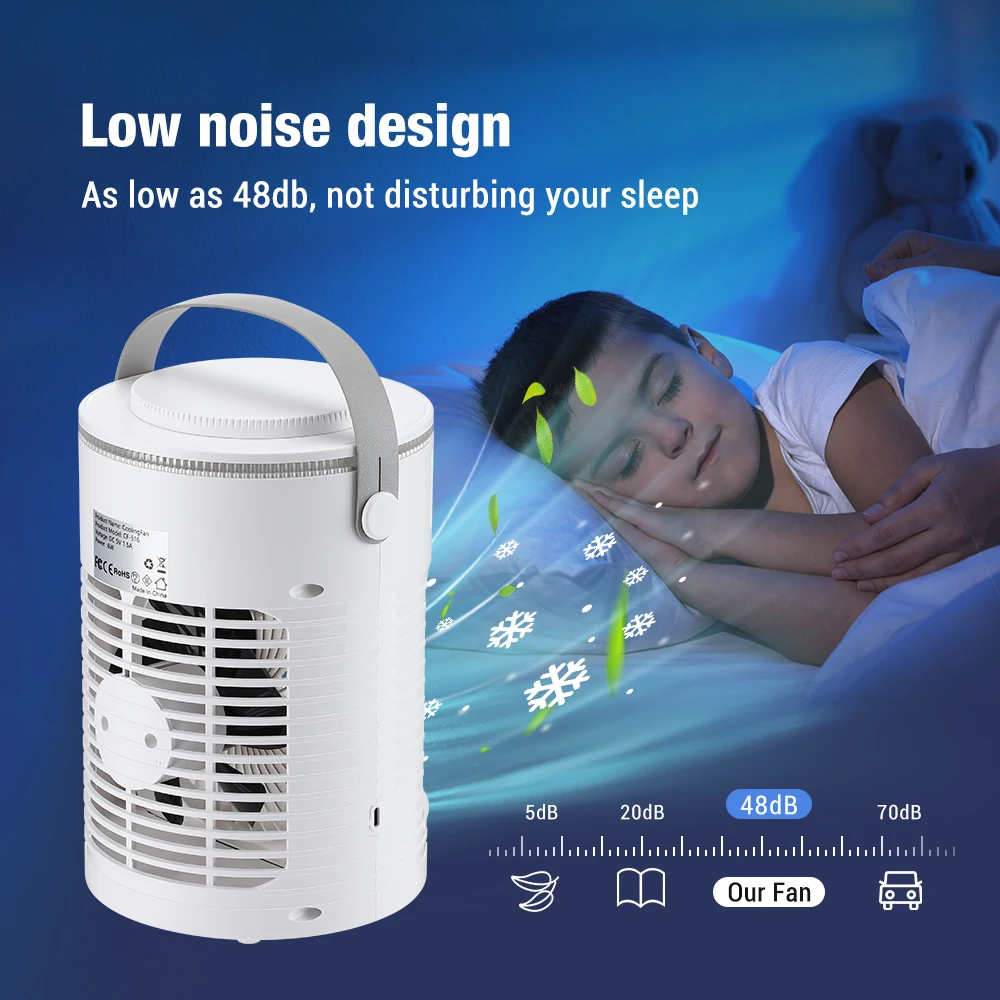 Air Conditioner Portable Fan Desktop Dual Spray Ultrasonic Atomization 3/4-Speed Mute Air Cooler Night Light Electric Home Fan