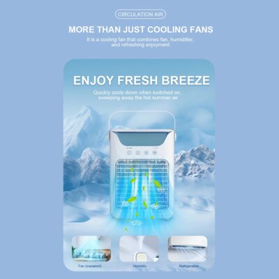 USB Portable Air Conditioner 3 Speeds Mini Cooling Fan 650ml Large Water Tank Personal Air Conditioner for Home Bedroom - Image 5