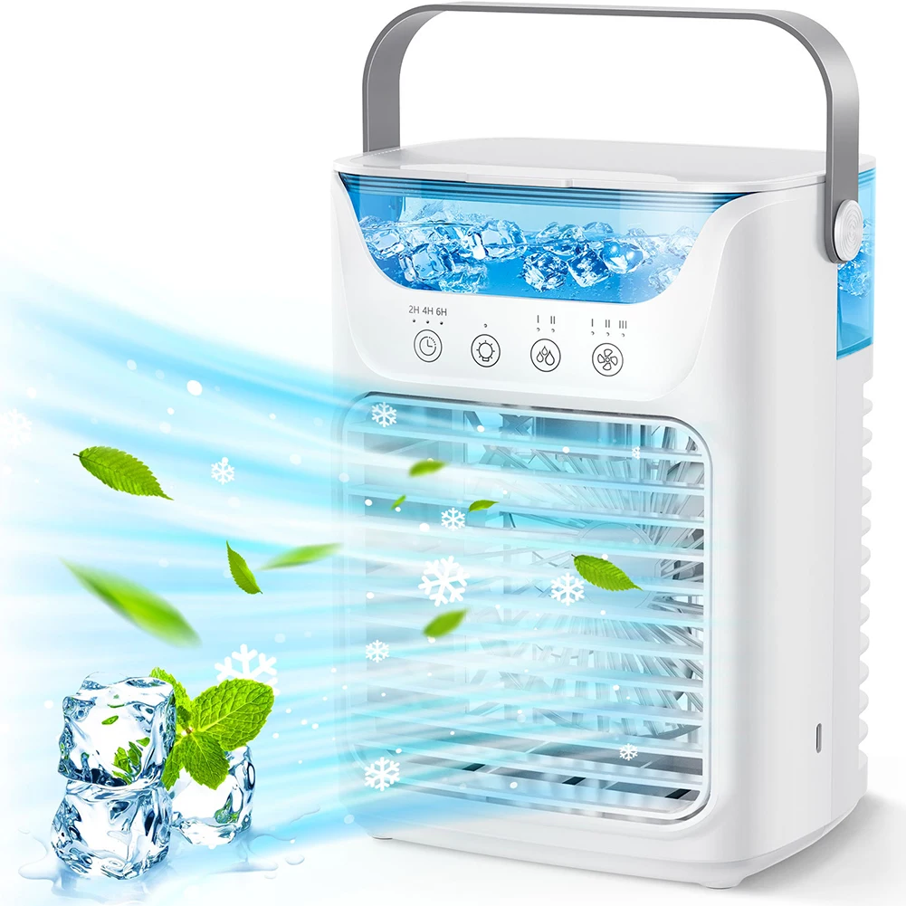 USB Portable Air Conditioner 3 Speeds Mini Cooling Fan 650ml Large Water Tank Personal Air Conditioner for Home Bedroom