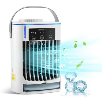 Portable Air Conditioner Mini Fan Cooler Air Cooler USB Air Conditioning 3 Gear Speed Air Cooling Fan Humidifier for Home Office - Image 2