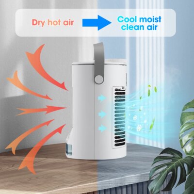 Portable Air Conditioner Mini Fan Cooler Air Cooler USB Air Conditioning 3 Gear Speed Air Cooling Fan Humidifier for Home Office - Image 3