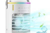 Air Conditioner Cooling Spray Fan Air Conditioner with Water Ice Evaporative Humidifier Quiet Air Cooler with Colorful Light