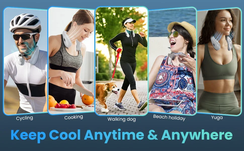 New Neck Air Conditioner Portable Neck Fan Rechargeable Semiconductor Cooling Bladeless Fan Outdoor Personal Fan Wearable Cooler