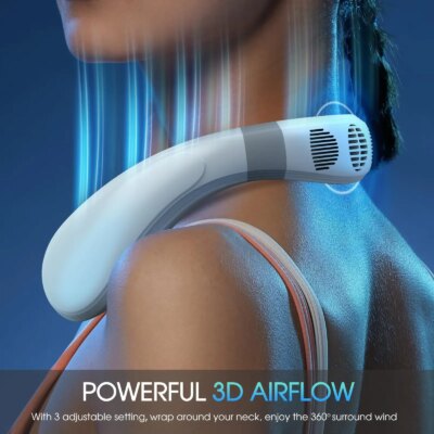 New Neck Air Conditioner Portable Neck Fan Rechargeable Semiconductor Cooling Bladeless Fan Outdoor Personal Fan Wearable Cooler - Image 4