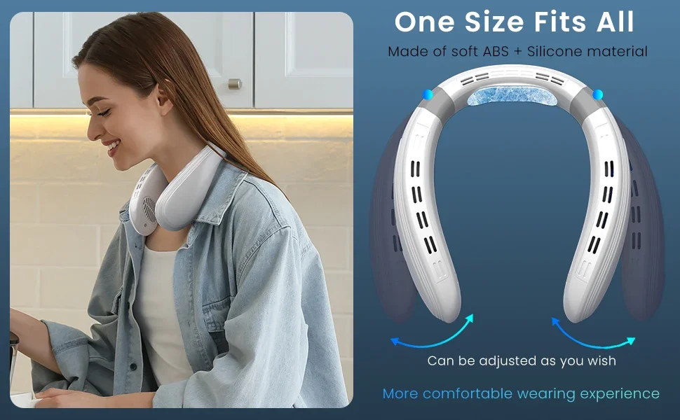 New Neck Air Conditioner Portable Neck Fan Rechargeable Semiconductor Cooling Bladeless Fan Outdoor Personal Fan Wearable Cooler