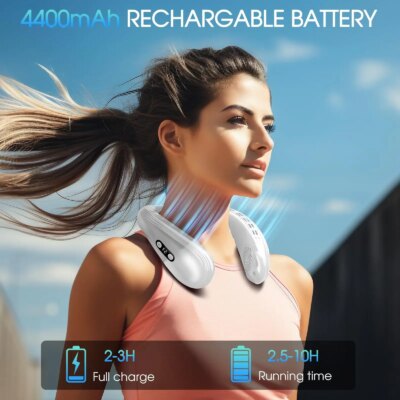 New Neck Air Conditioner Portable Neck Fan Rechargeable Semiconductor Cooling Bladeless Fan Outdoor Personal Fan Wearable Cooler - Image 5