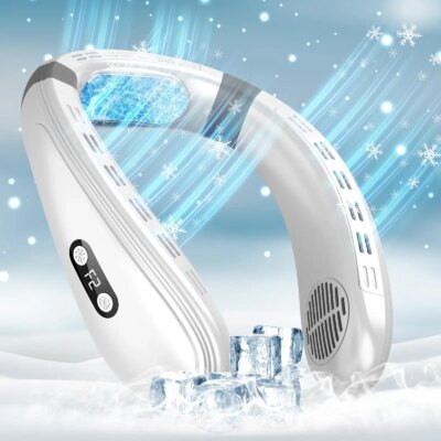 New Neck Air Conditioner Portable Neck Fan Rechargeable Semiconductor Cooling Bladeless Fan Outdoor Personal Fan Wearable Cooler - Image 3