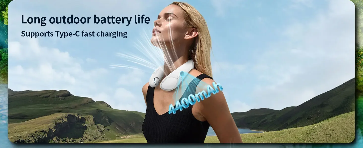 New Neck Air Conditioner Portable Neck Fan Rechargeable Semiconductor Cooling Bladeless Fan Outdoor Personal Fan Wearable Cooler