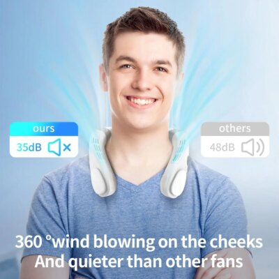 New Neck Air Conditioner Portable Neck Fan Rechargeable Semiconductor Cooling Bladeless Fan Outdoor Personal Fan Wearable Cooler - Image 6