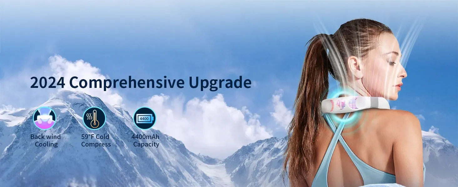 New Neck Air Conditioner Portable Neck Fan Rechargeable Semiconductor Cooling Bladeless Fan Outdoor Personal Fan Wearable Cooler New Neck Air Conditioner Portable Neck Fan Rechargeable Semiconductor Cooling Bladeless Fan Outdoor Personal Fan Wearable Cooler