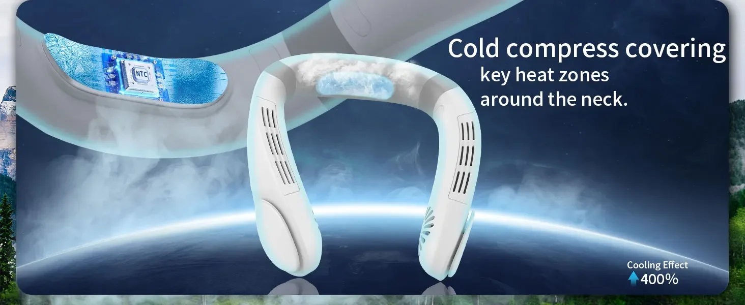 New Neck Air Conditioner Portable Neck Fan Rechargeable Semiconductor Cooling Bladeless Fan Outdoor Personal Fan Wearable Cooler New Neck Air Conditioner Portable Neck Fan Rechargeable Semiconductor Cooling Bladeless Fan Outdoor Personal Fan Wearable Cooler