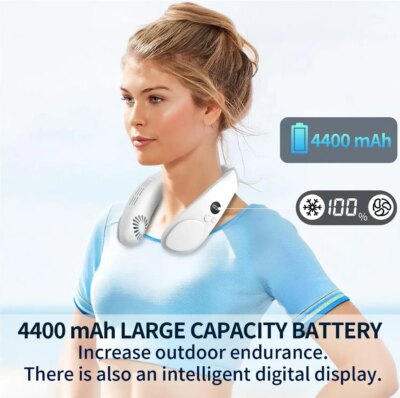 New Neck Air Conditioner Portable Neck Fan Rechargeable Semiconductor Cooling Bladeless Fan Outdoor Personal Fan Wearable Cooler - Image 4