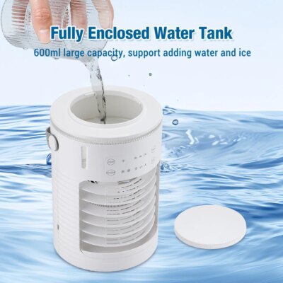 Portable Cold Air Conditioner Evaporative Air Cooler Mini Usb Table Fan Desktop Air Conditioning Fan Humidifier for Home Room - Image 4