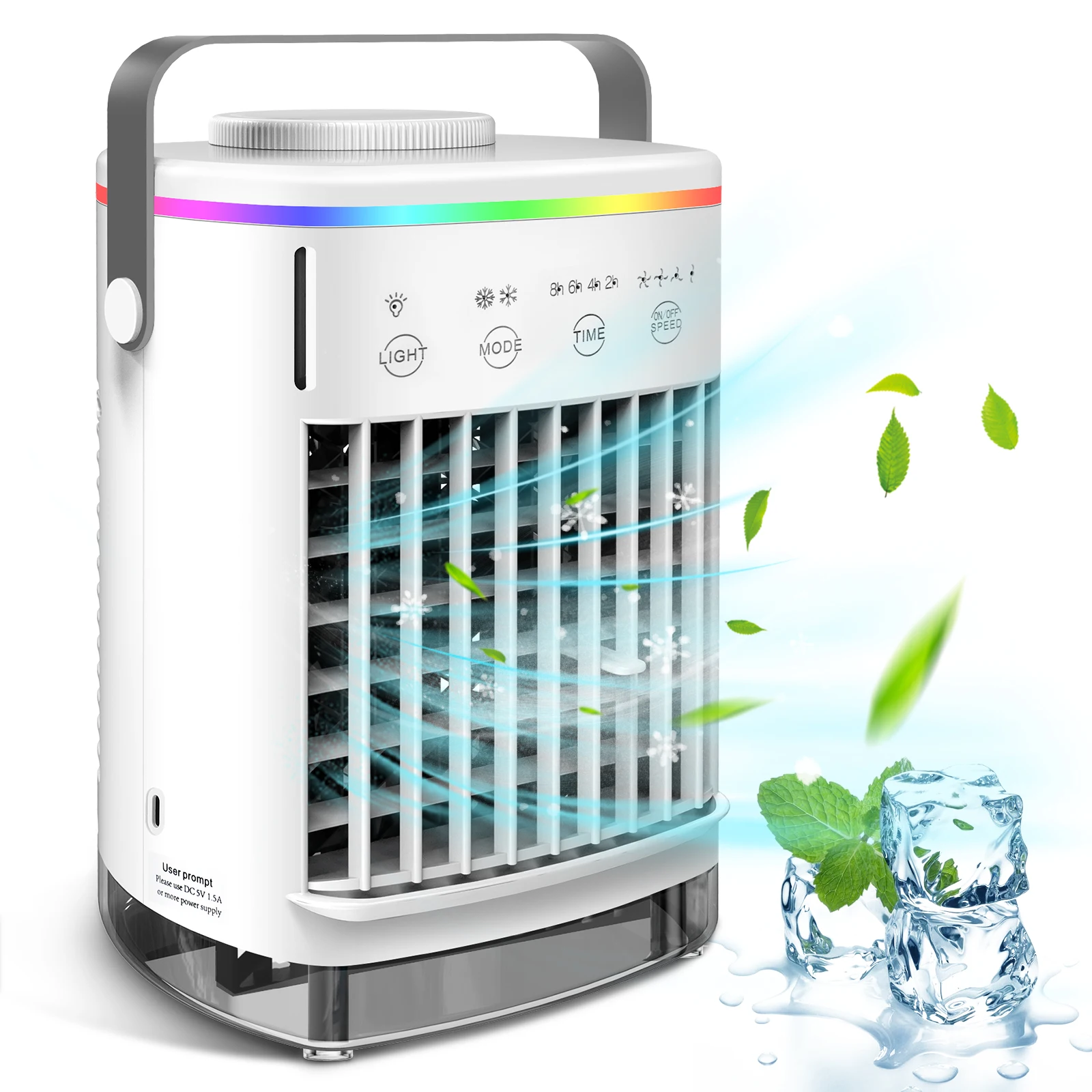 Mini Air Conditioner Air Cooler Fan Water Cooling Fan Air Conditioning Night Light Mobile Portable Air Conditioner Electric Fan