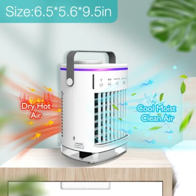 Mini Air Conditioner Air Cooler Fan Water Cooling Fan Air Conditioning Night Light Mobile Portable Air Conditioner Electric Fan - Image 5