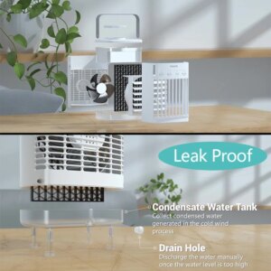 Mini Air Conditioner Air Cooler Fan Water Cooling Fan Air Conditioning Night Light Mobile Portable Air Conditioner Electric Fan - Image 6