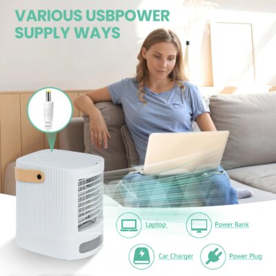 Portable Rechargeable Operated Air Conditioner For Car Conditioner USB Small Mini Cooler Air Ice Crystal Air Portable Cooler