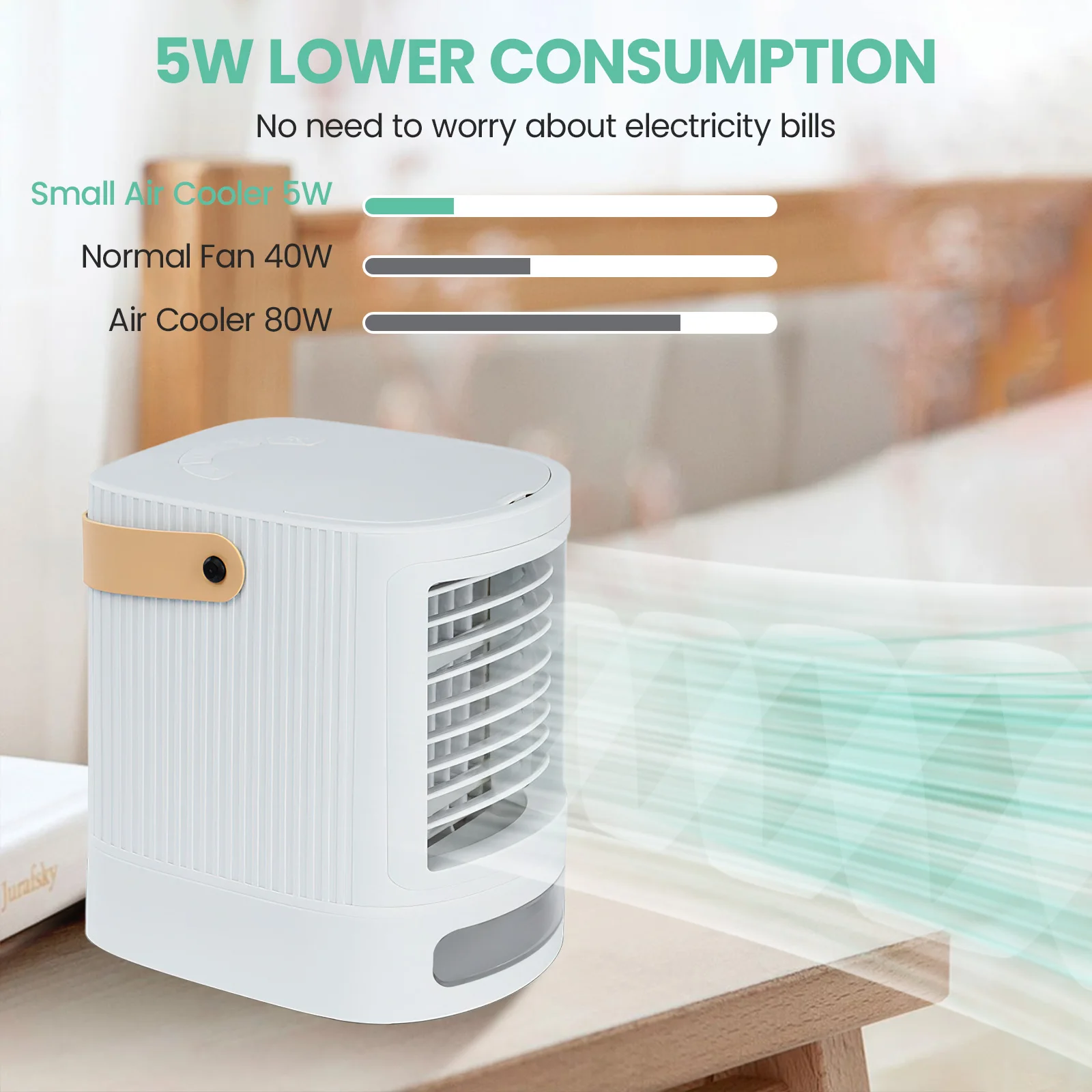 Portable Rechargeable Operated Air Conditioner For Car Conditioner USB Small Mini Cooler Air Ice Crystal Air Portable Cooler