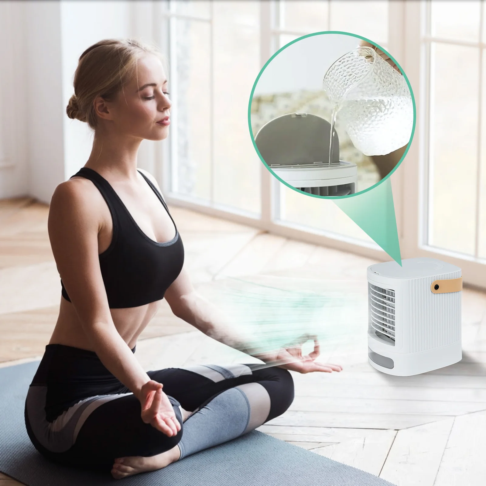 Portable Rechargeable Operated Air Conditioner For Car Conditioner USB Small Mini Cooler Air Ice Crystal Air Portable Cooler