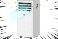 LUKO A011D1-7K 3 in 1 Portable Air Conditioner Dehumidifier, 7000BTU Cooling Capacity, 2 Wind Speeds, 24-Hour ,Remote Control