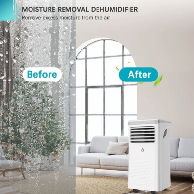 LUKO A011D1-7K 3 in 1 Portable Air Conditioner Dehumidifier, 7000BTU Cooling Capacity, 2 Wind Speeds, 24-Hour ,Remote Control - Image 3