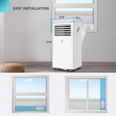 LUKO A011D1-7K 3 in 1 Portable Air Conditioner Dehumidifier, 7000BTU Cooling Capacity, 2 Wind Speeds, 24-Hour ,Remote Control - Image 2