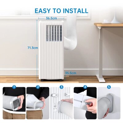 Mobile Air Conditioner, 9000 BTU,Cooling, Ventilation And Dehumidification 3 In 1, Room Size Up To 75m³ (25㎡), With Exhaust Pipe - Image 3