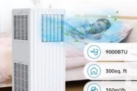 Mobile Air Conditioner, 9000 BTU,Cooling, Ventilation And Dehumidification 3 In 1, Room Size Up To 75m³ (25㎡), With Exhaust Pipe