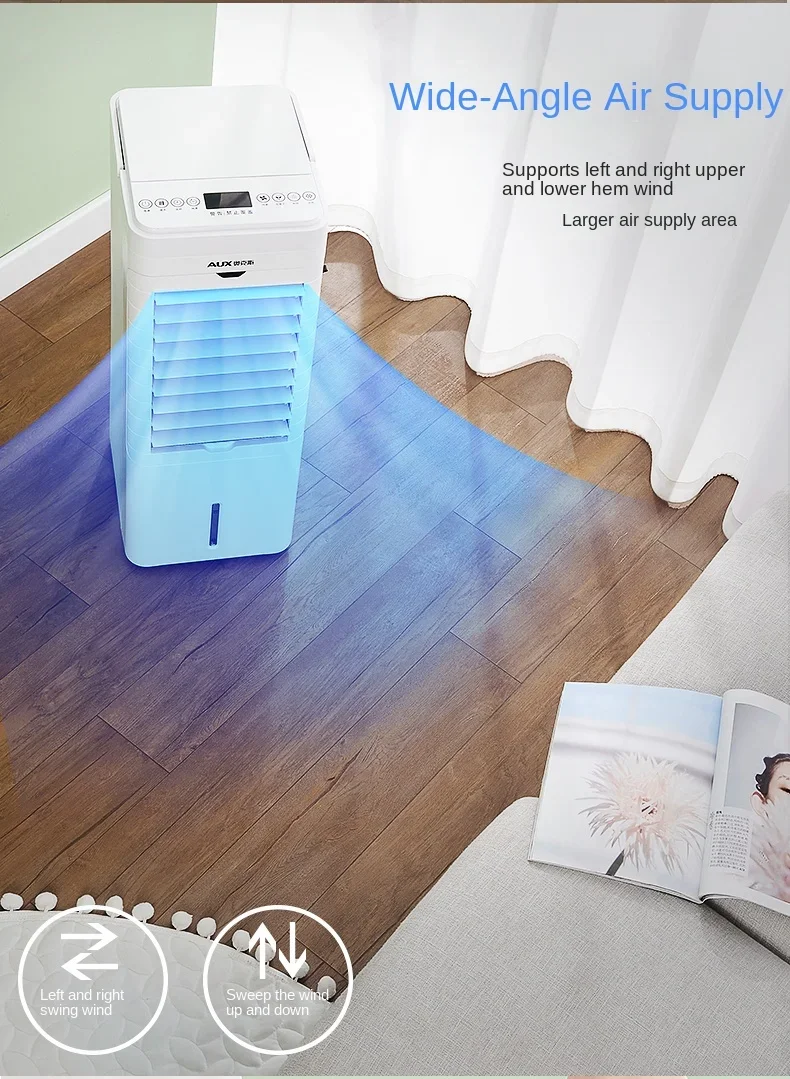 220V Innovative AUX Portable Air Conditioner Fan, Dual-Use Cold Air Fan with Heating and Cooling Features A