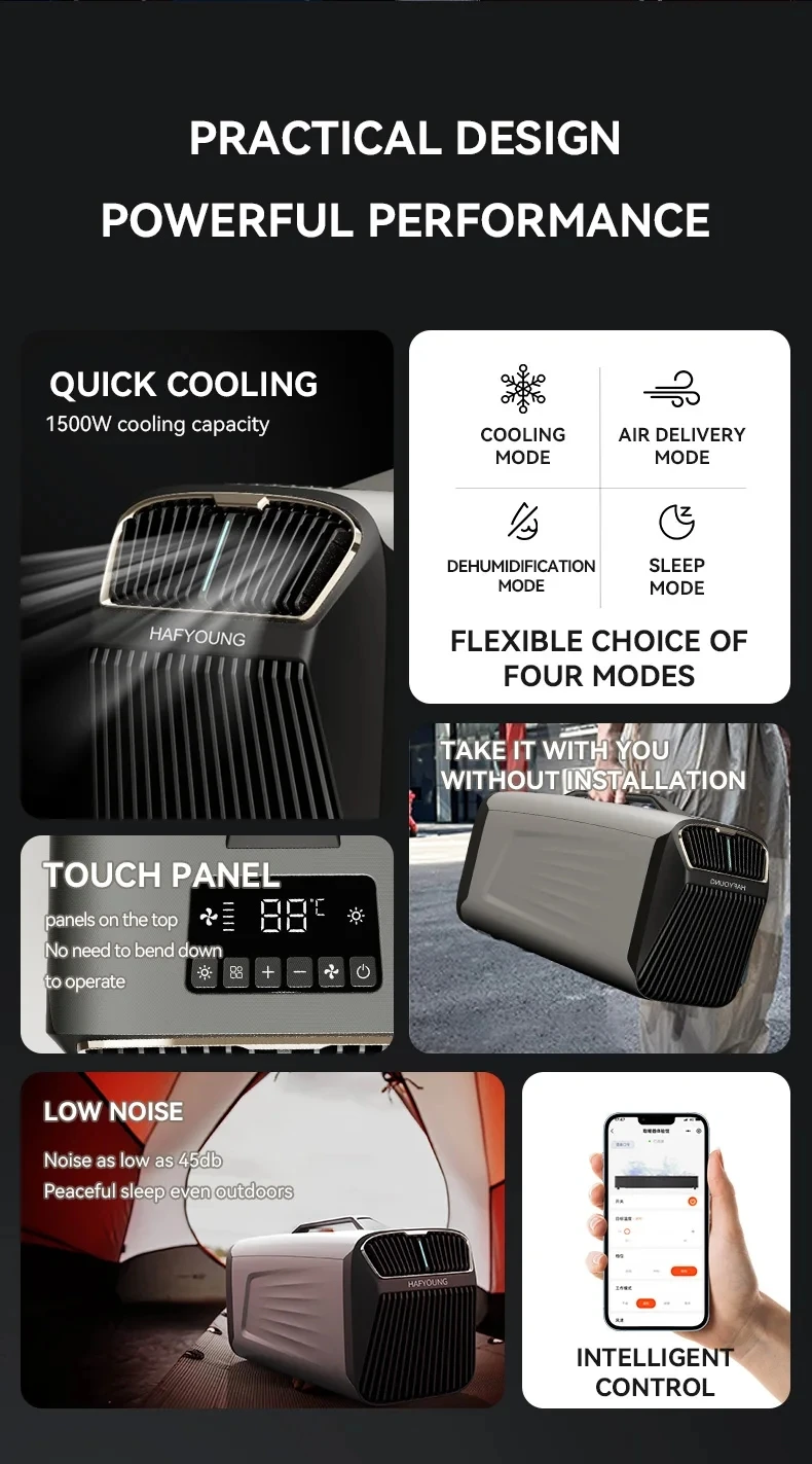 Portable Air Conditioner Mobile Inverter Refrigeration Car Mounted Vehicle Outdoor Potable Camp Tent All-In-One Air Condition