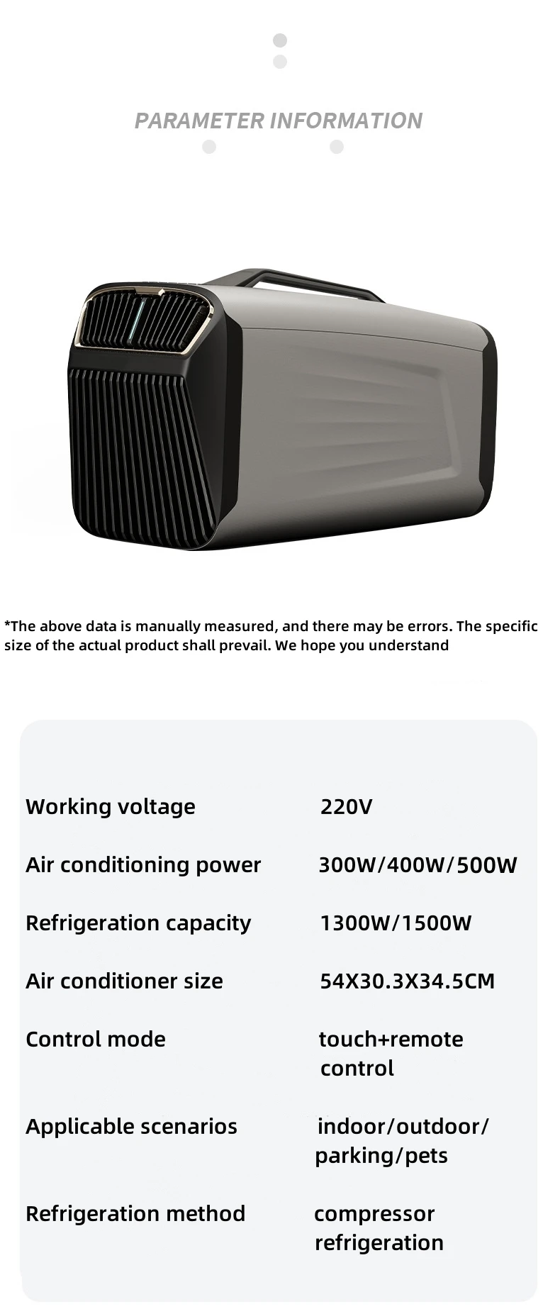 Portable Air Conditioner Mobile Inverter Refrigeration Car Mounted Vehicle Outdoor Potable Camp Tent All-In-One Air Condition