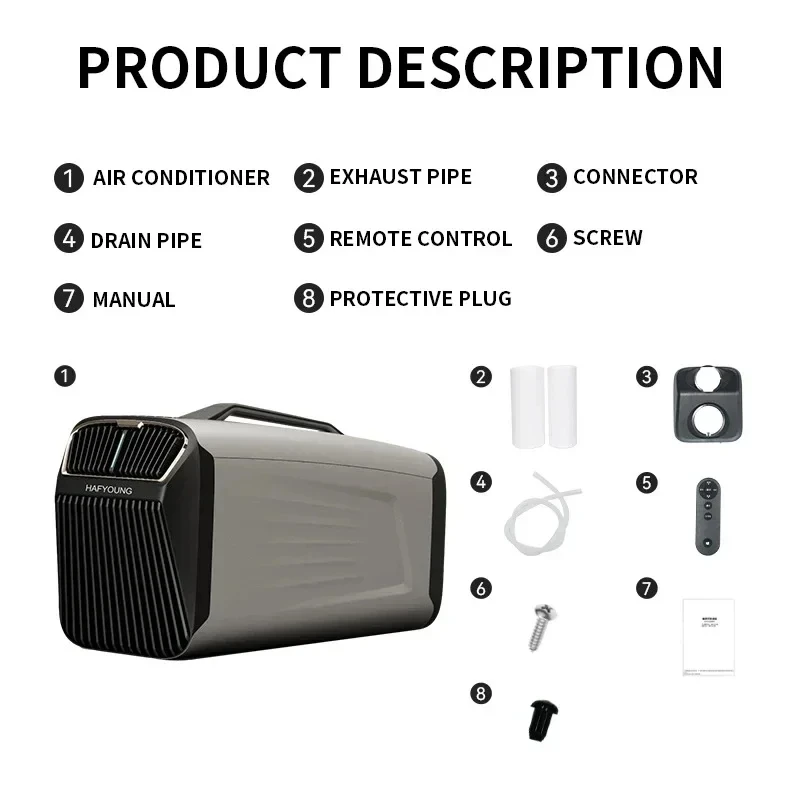 Portable Air Conditioner Mobile Inverter Refrigeration Car Mounted Vehicle Outdoor Potable Camp Tent All-In-One Air Condition