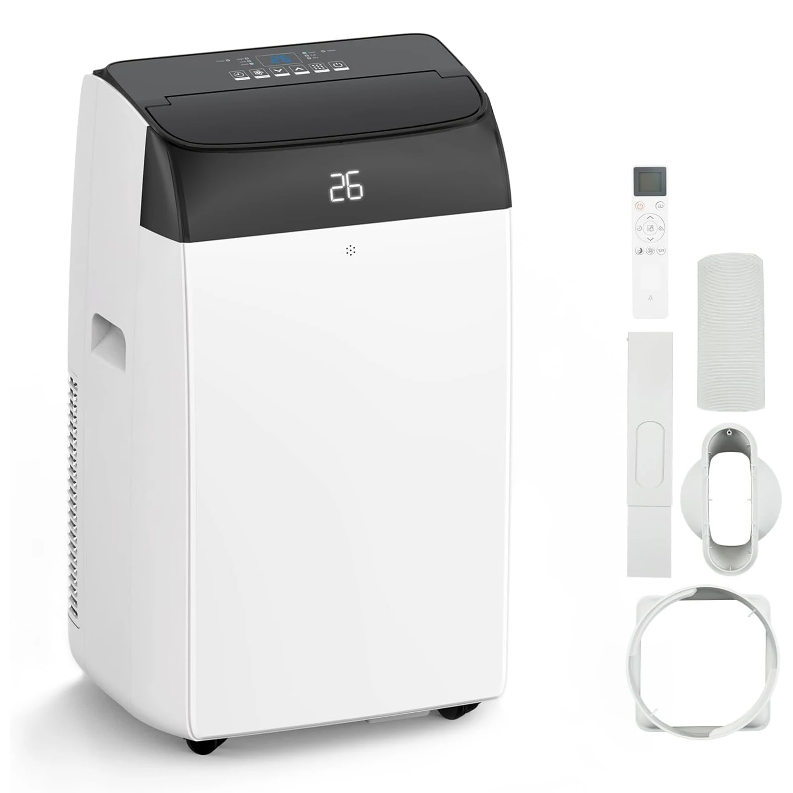 3 in 1 Portable Air Conditioner with Remote Control 10000 Btus/H 2.6 kW 42L/Day Dehumidification 2 Speed Fan, Cooling, 24H Timer