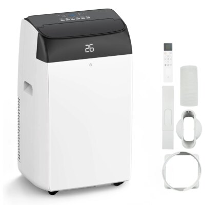 3 in 1 Portable Air Conditioner with Remote Control 10000 Btus/H 2.6 kW 42L/Day Dehumidification 2 Speed Fan, Cooling, 24H Timer