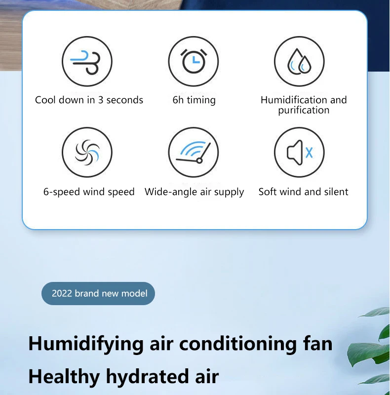 Bladeless Fan Portable Air Conditioner LED Display Desktop Fanless Blade Cooler Cooling Fan Tower Air Cooler  for Office Bedroom