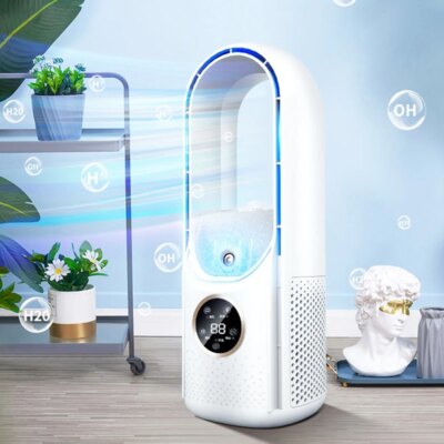 Bladeless Fan Portable Air Conditioner LED Display Desktop Fanless Blade Cooler Cooling Fan Tower Air Cooler  for Office Bedroom - Image 2