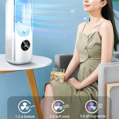 Bladeless Fan Portable Air Conditioner LED Display Desktop Fanless Blade Cooler Cooling Fan Tower Air Cooler  for Office Bedroom - Image 6
